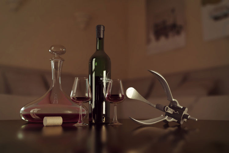 3D composition about wine